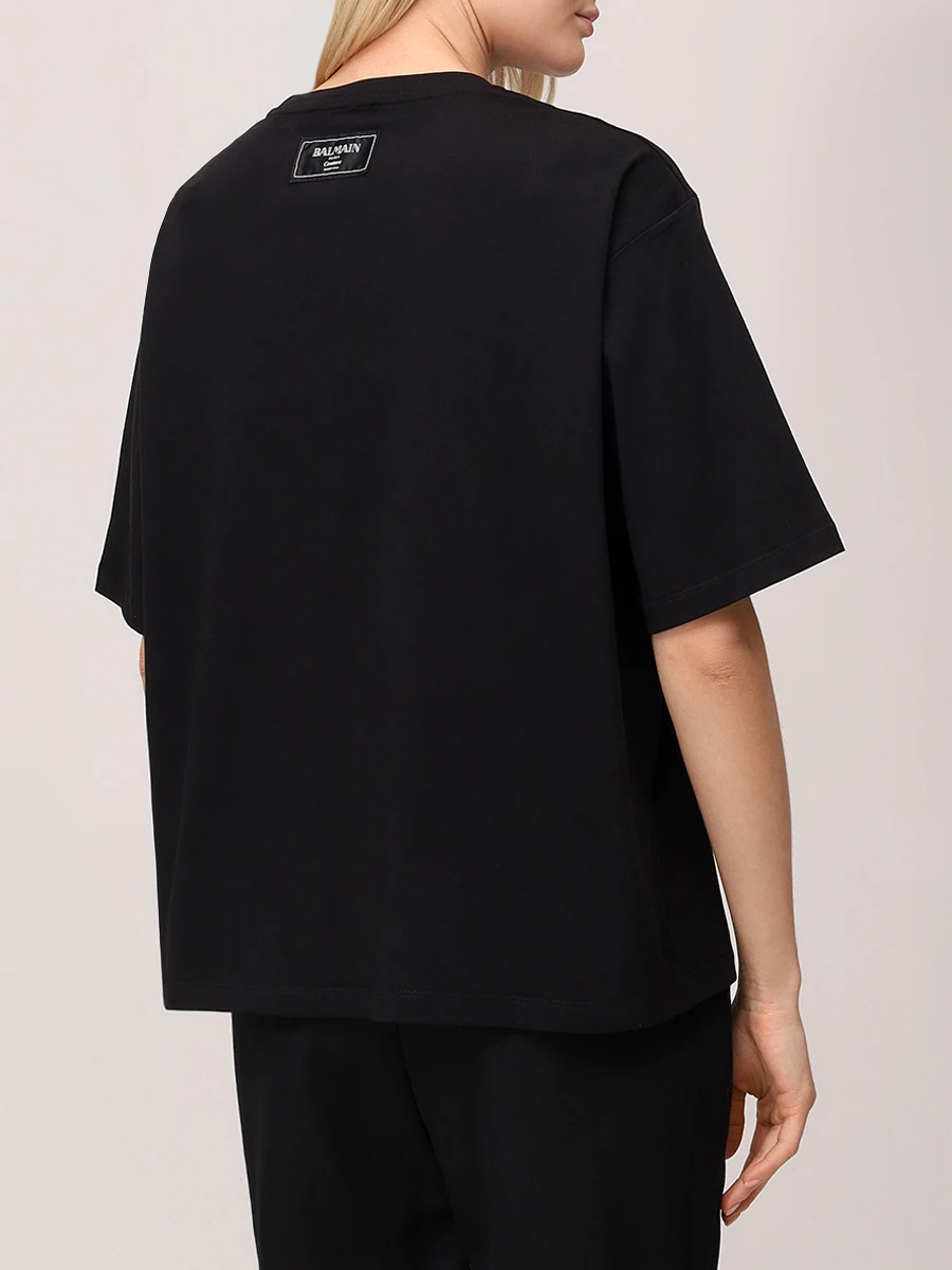 Футболка хлопковая BALMAIN EF1EG110GE45/EIM Черный  Фото 3