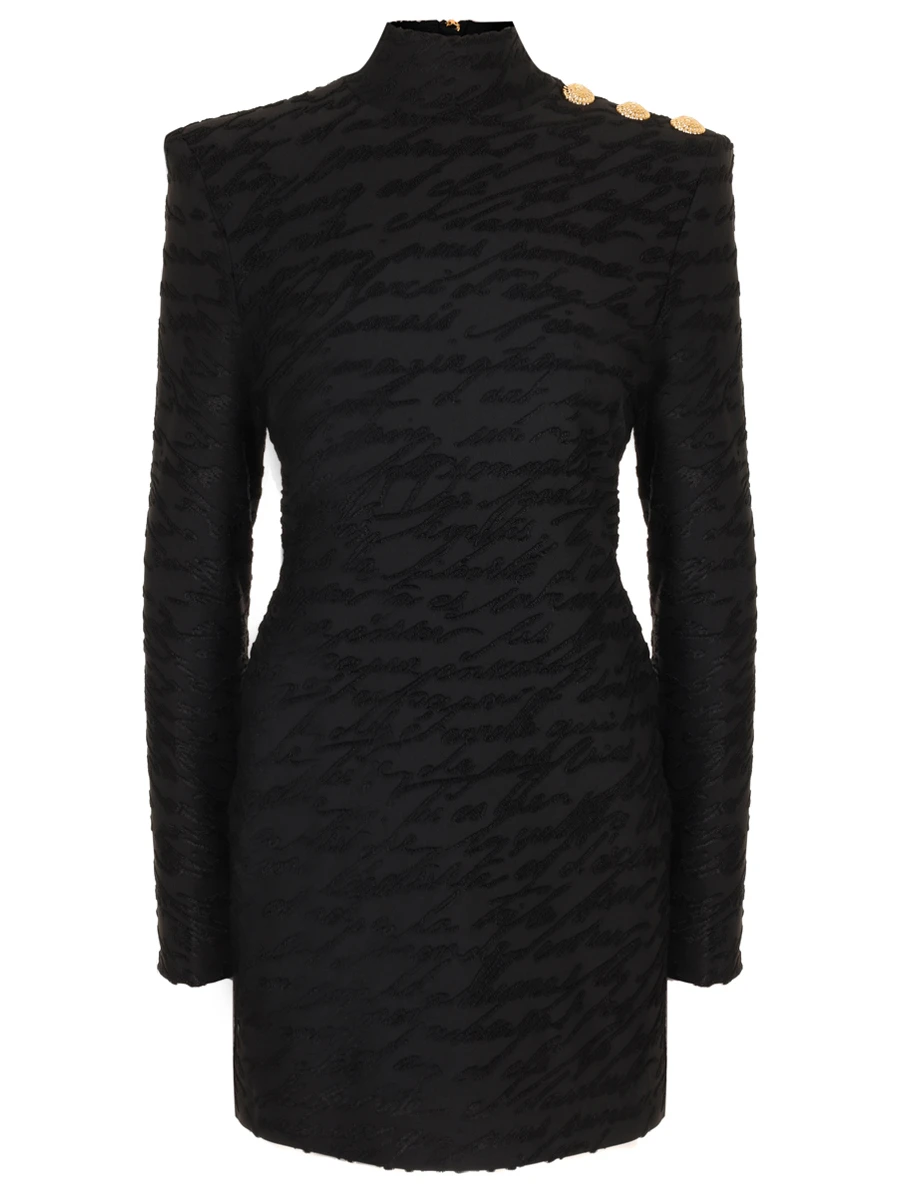 Платье из вискозы BALMAIN EF1R9264JJ89 Черный 