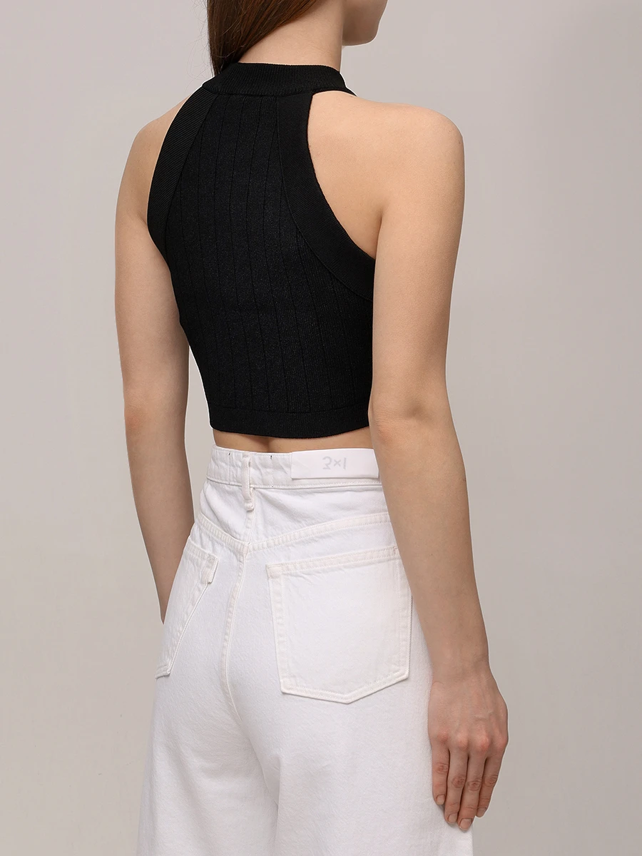 Топ из вискозы BALMAIN EF1AB390KB07/0PA Черный  Фото 3