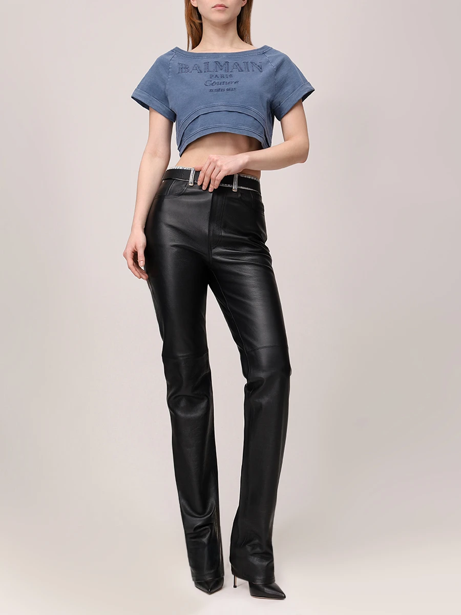 Футболка хлопковая BALMAIN EF1EE121BC96 Синий  Фото 2