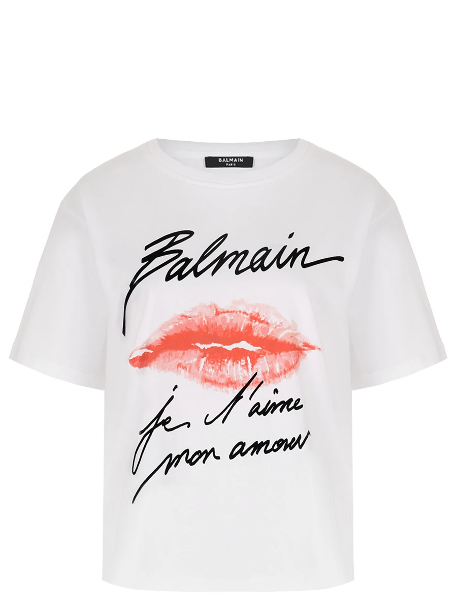 Футболка хлопковая BALMAIN EF1EG110GE45/GQV Белый 
