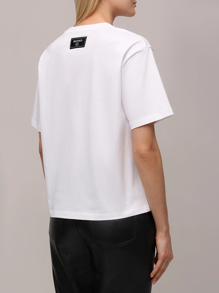 Футболка хлопковая BALMAIN EF1EG110GE45/GQV Белый  Фото 3