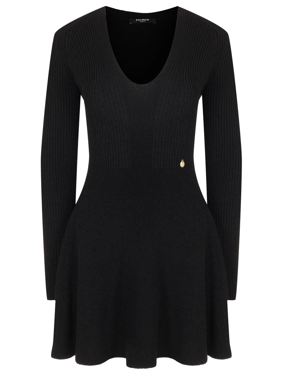 Платье из вискозы BALMAIN EF1R9857KI09/0PA Черный 