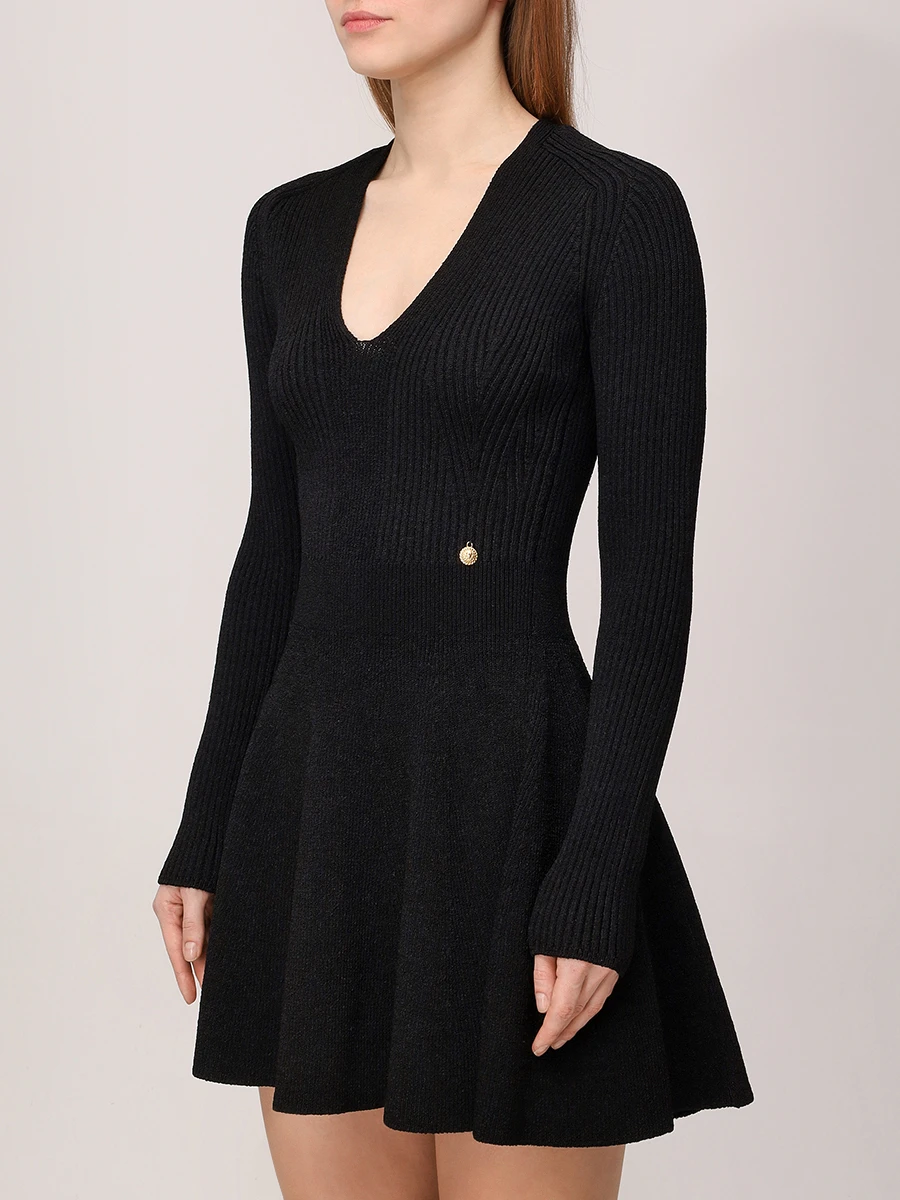 Платье из вискозы BALMAIN EF1R9857KI09/0PA Черный  Фото 4