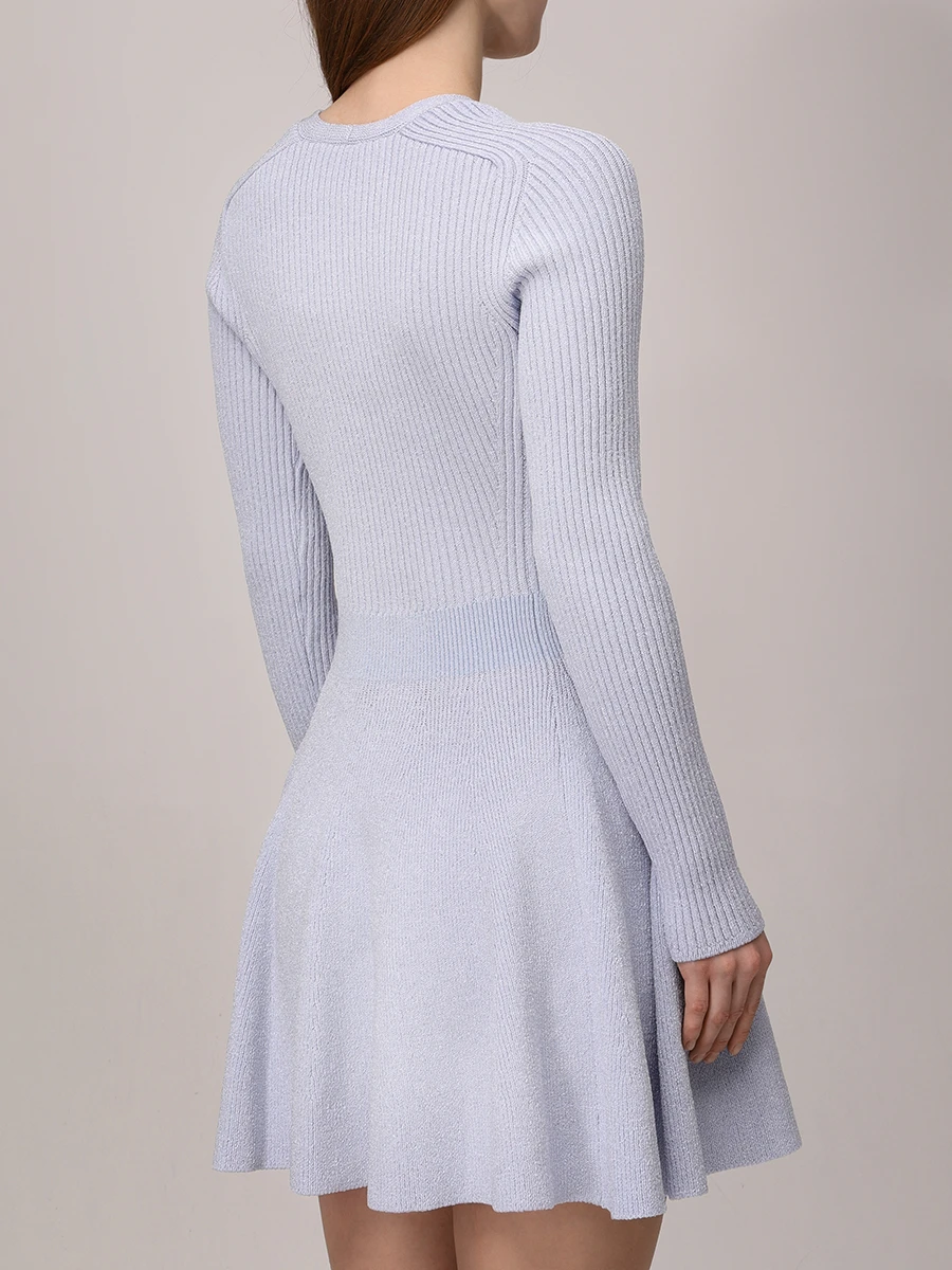 Платье из вискозы BALMAIN EF1R9857KI09/6AC Голубой  Фото 3