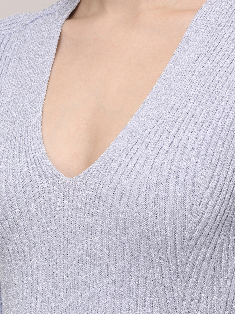 Платье из вискозы BALMAIN EF1R9857KI09/6AC Голубой  Фото 5