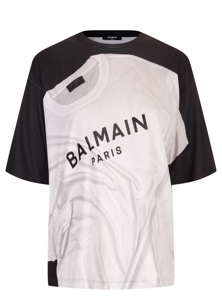 Футболка с принтом BALMAIN EF1EG110GE37/EAB Черный 