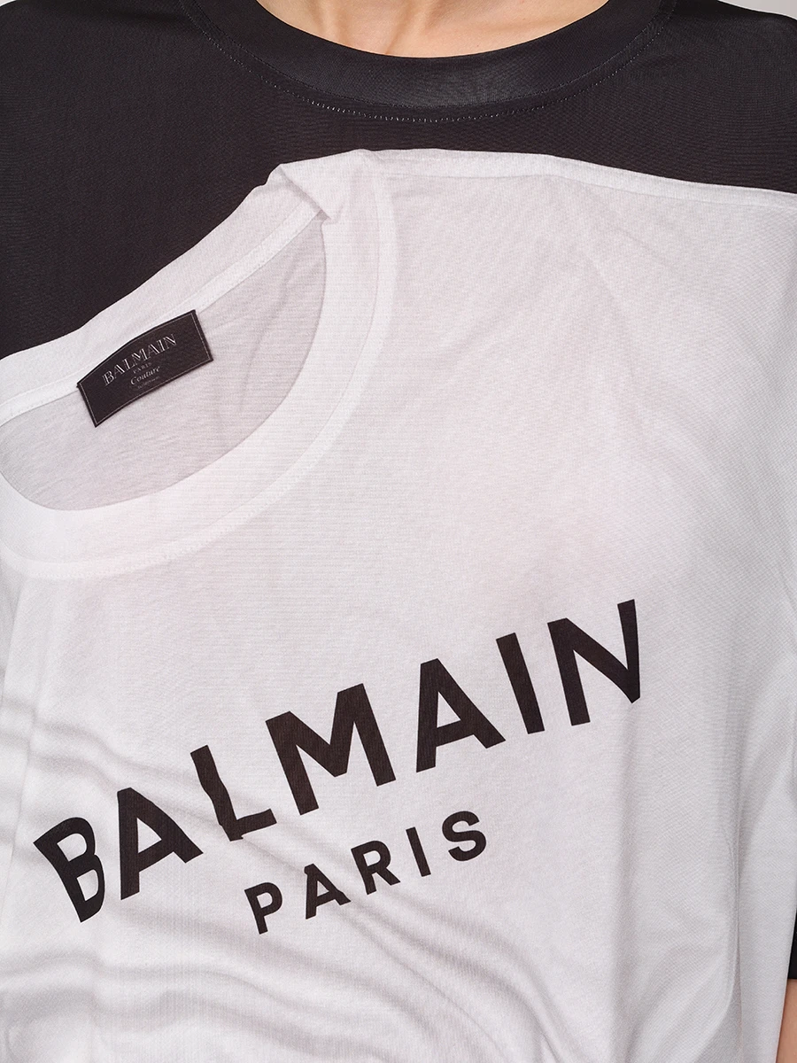 Футболка с принтом BALMAIN EF1EG110GE37/EAB Черный  Фото 5