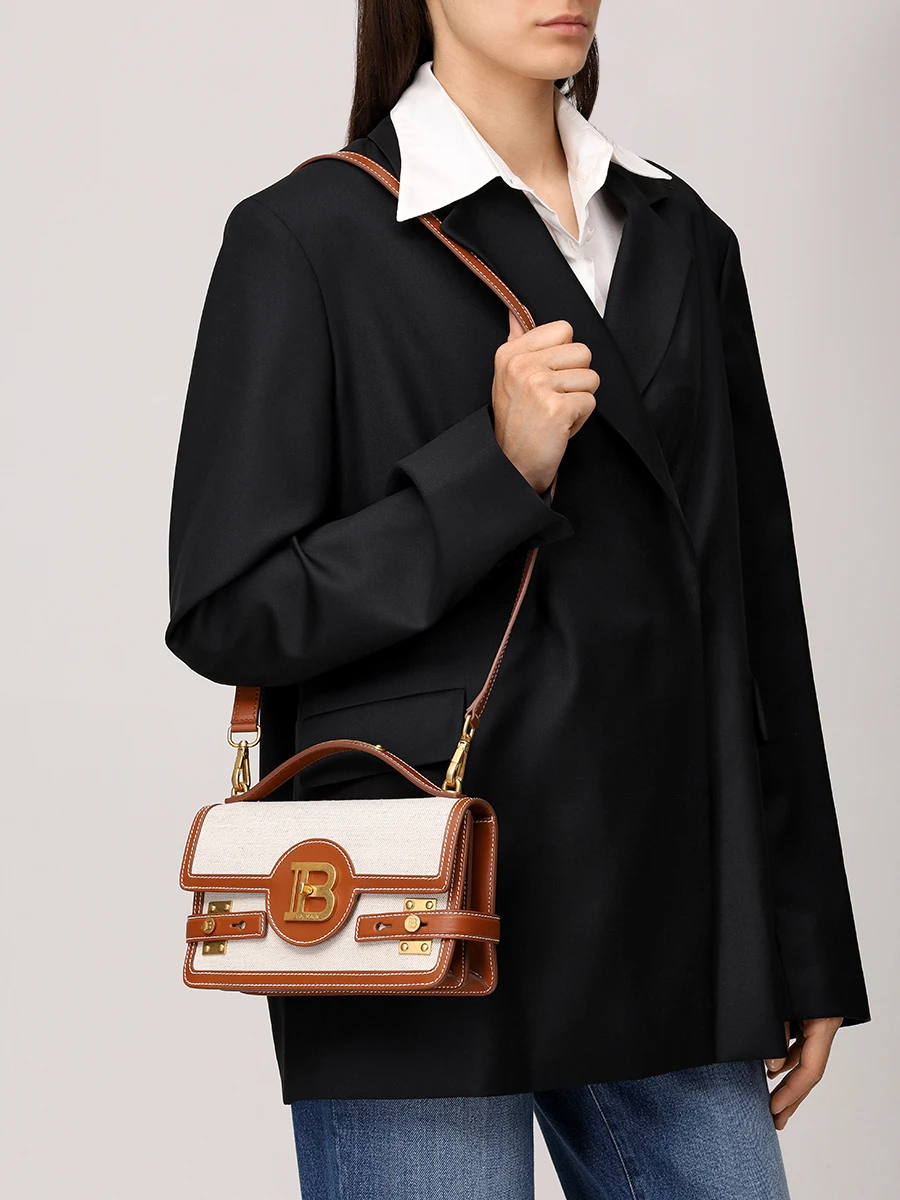 Сумка текстильная B-Buzz BALMAIN DN1DA829TCFE Коричневый  Фото 4