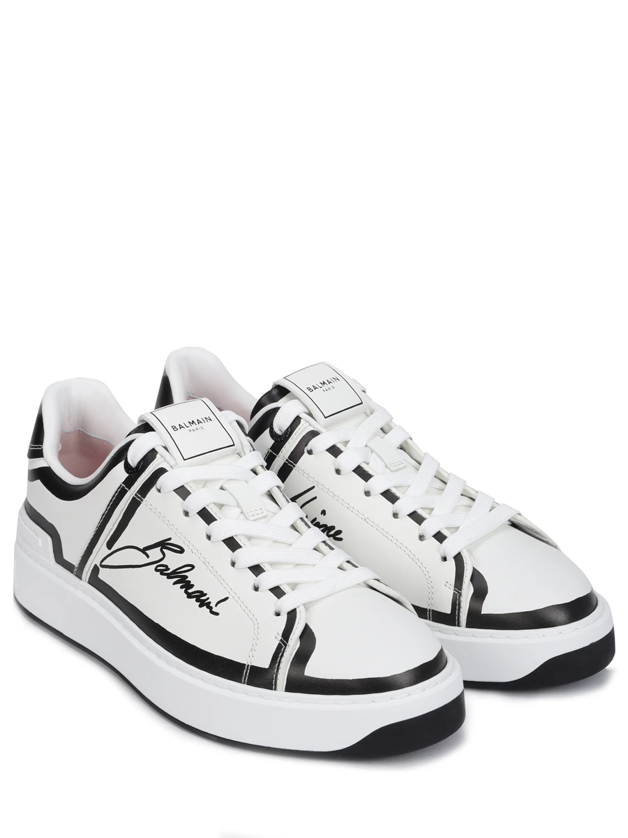 Кеды кожаные BALMAIN EN1VI690LCLP Черный  Фото 2