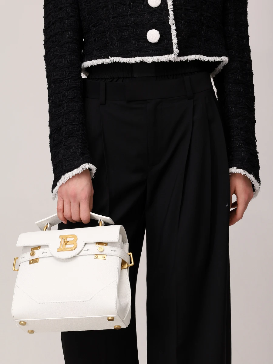 Сумка кожаная B-Buzz BALMAIN DN0DB526LPOS Белый  Фото 2