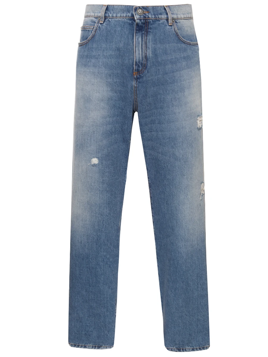 Джинсы Losse Fit хлопковые BALMAIN EH1ML155DF44 Синий 