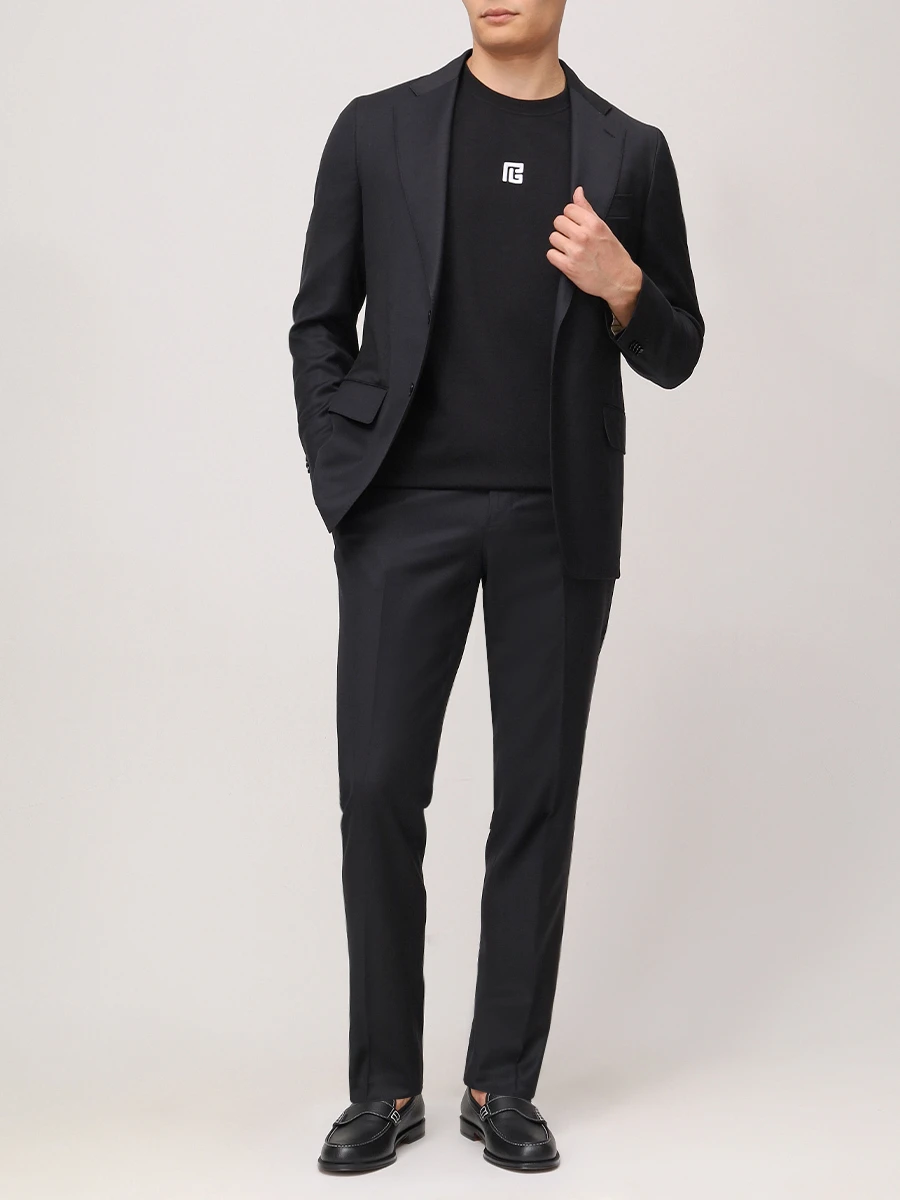 Футболка хлопковая BALMAIN EH1EG010BC87/EAB Черный  Фото 2