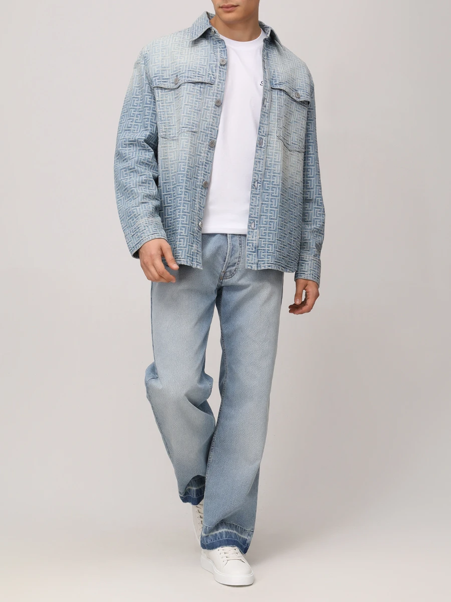 Футболка хлопковая BALMAIN DH1EG010BC68/GAB Белый  Фото 2