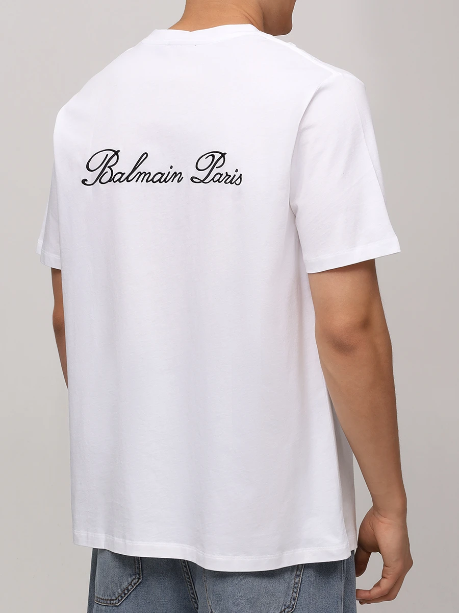Футболка хлопковая BALMAIN DH1EG010BC68/GAB Белый  Фото 3