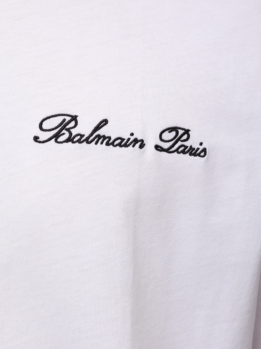 Футболка хлопковая BALMAIN DH1EG010BC68/GAB Белый  Фото 6