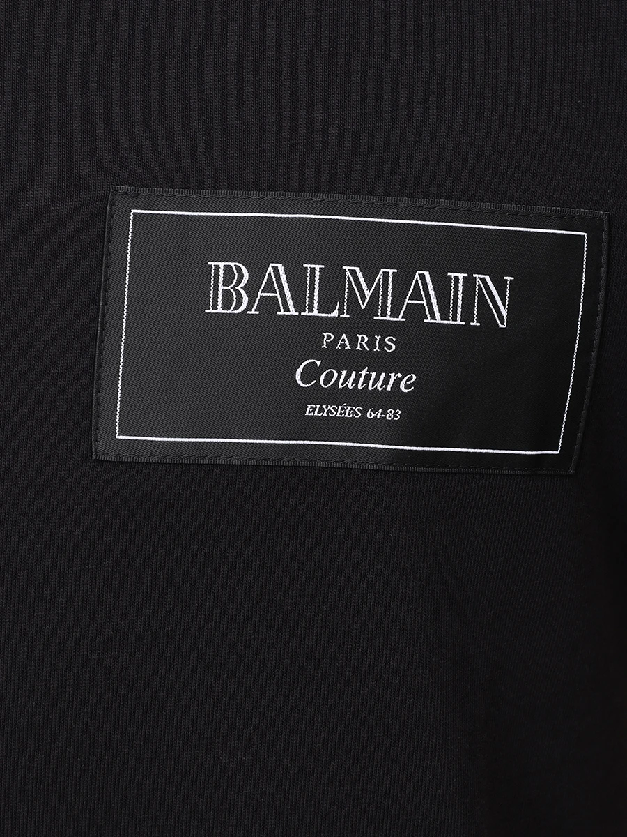 Футболка хлопковая BALMAIN EH1EF000BC91 Черный  Фото 6