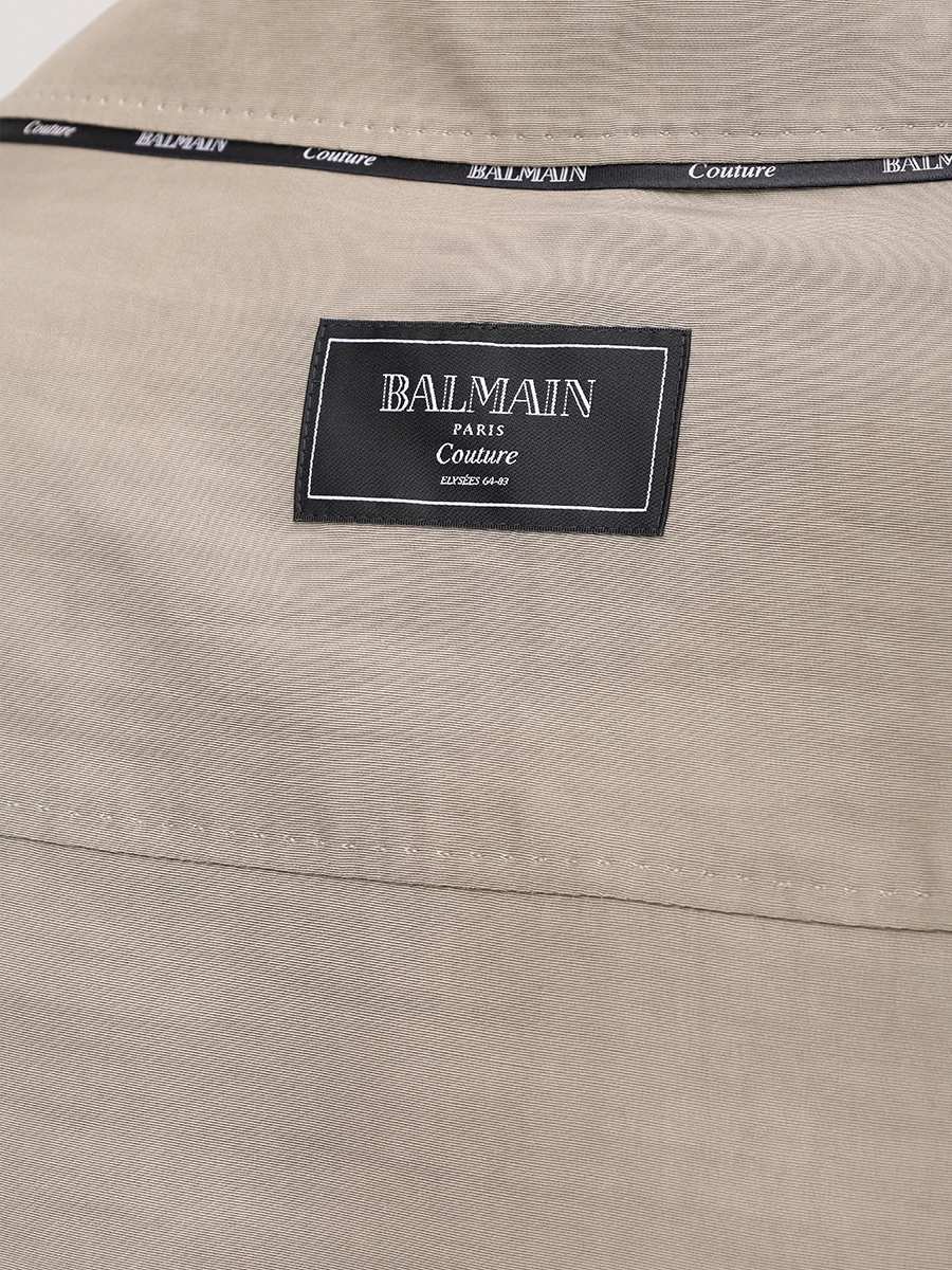 Рубашка из вискозы и купро BALMAIN EH1HN120VH50 Хаки  Фото 6