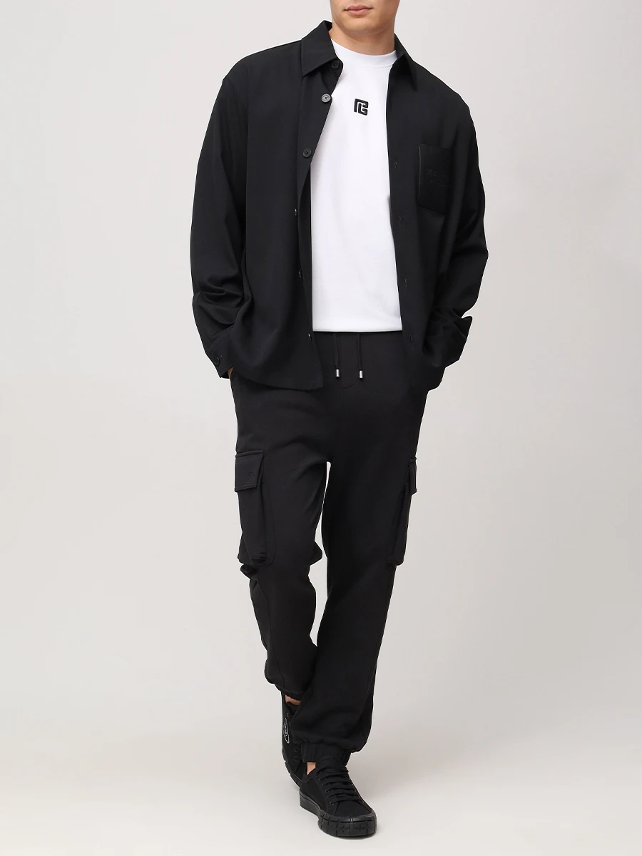 Брюки-карго хлопковые BALMAIN DH1OB295BC64 Черный  Фото 2