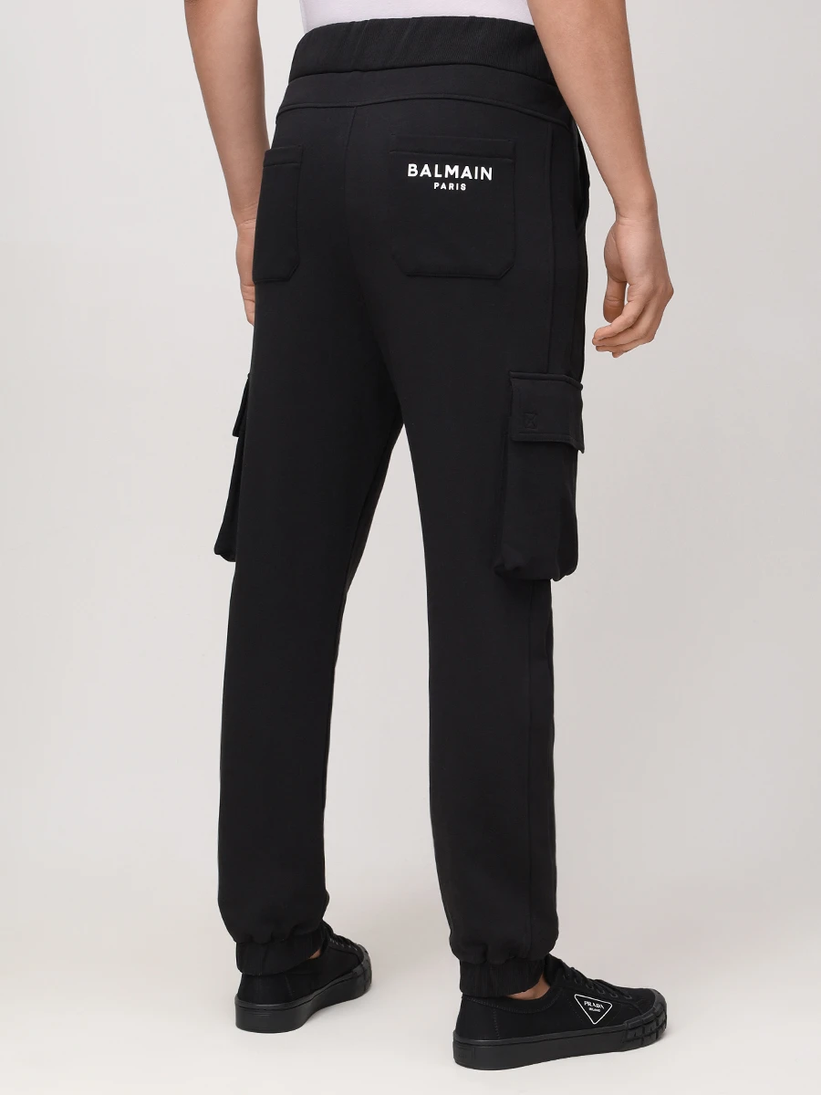 Брюки-карго хлопковые BALMAIN DH1OB295BC64 Черный  Фото 3