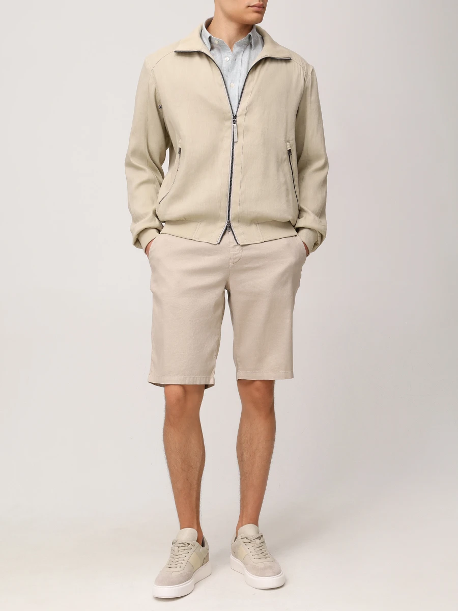 Шорты из хлопка и льна Cole BOGNER 18067335/762 COLE-G6 Бежевый  Фото 3