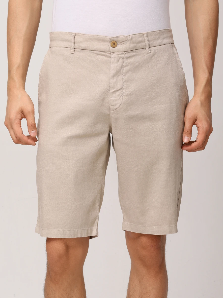Шорты из хлопка и льна Cole BOGNER 18067335/762 COLE-G6 Бежевый  Фото 5