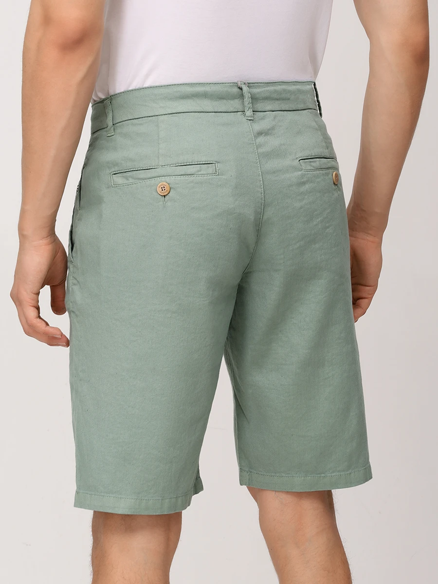 Шорты из хлопка и льна Cole BOGNER 18067335/230 COLE-G6 Зеленый  Фото 3
