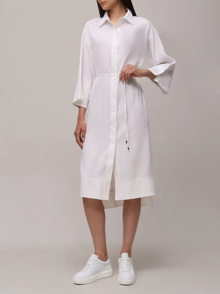 Платье изо льна и вискозы Reika BOGNER 66137884/031 REIKA Белый  Фото 2