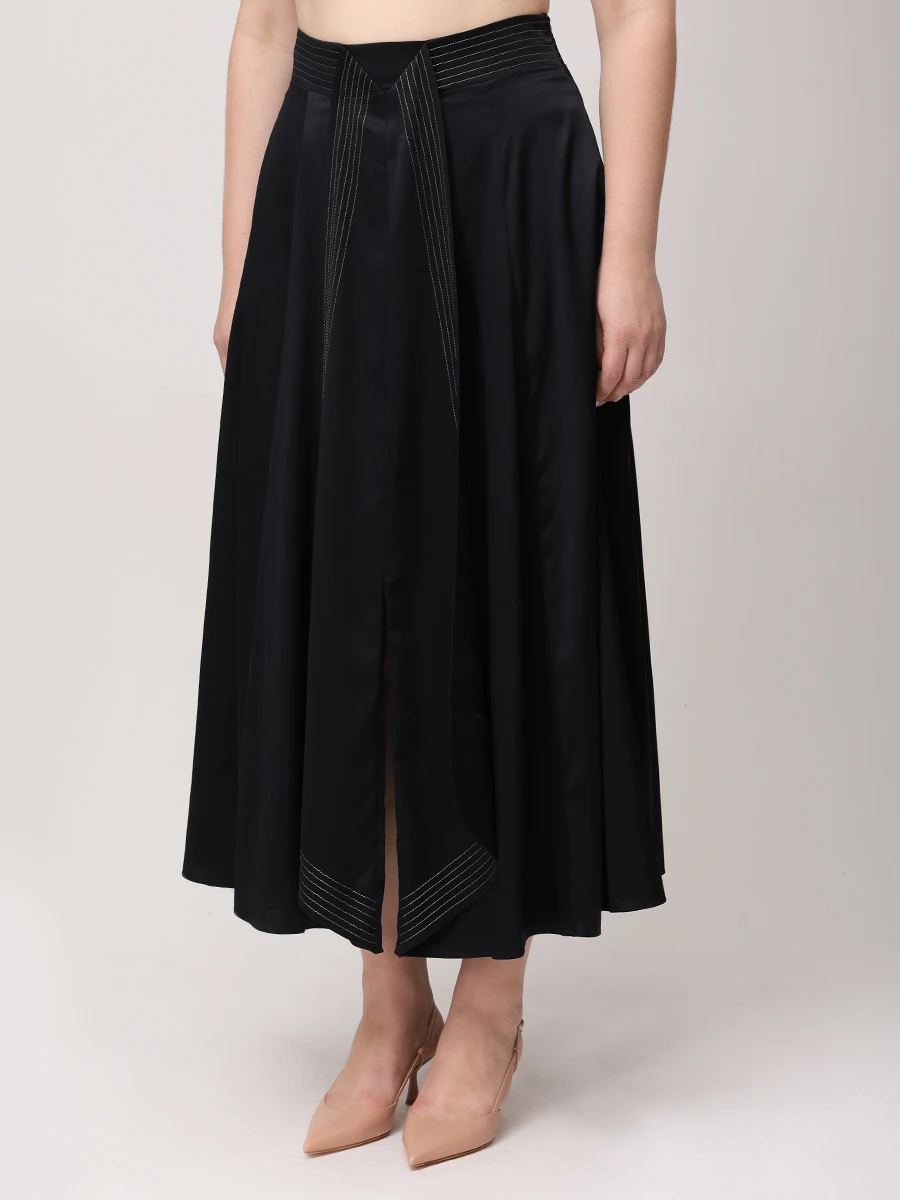 Юбка шелковая FREE AGE WS25.SK078.6003.900 Черный  Фото 4