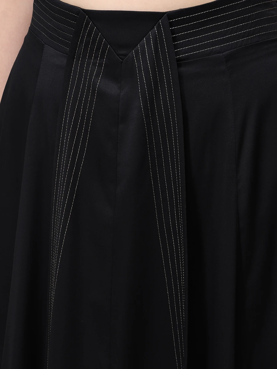 Юбка шелковая FREE AGE WS25.SK078.6003.900 Черный  Фото 5