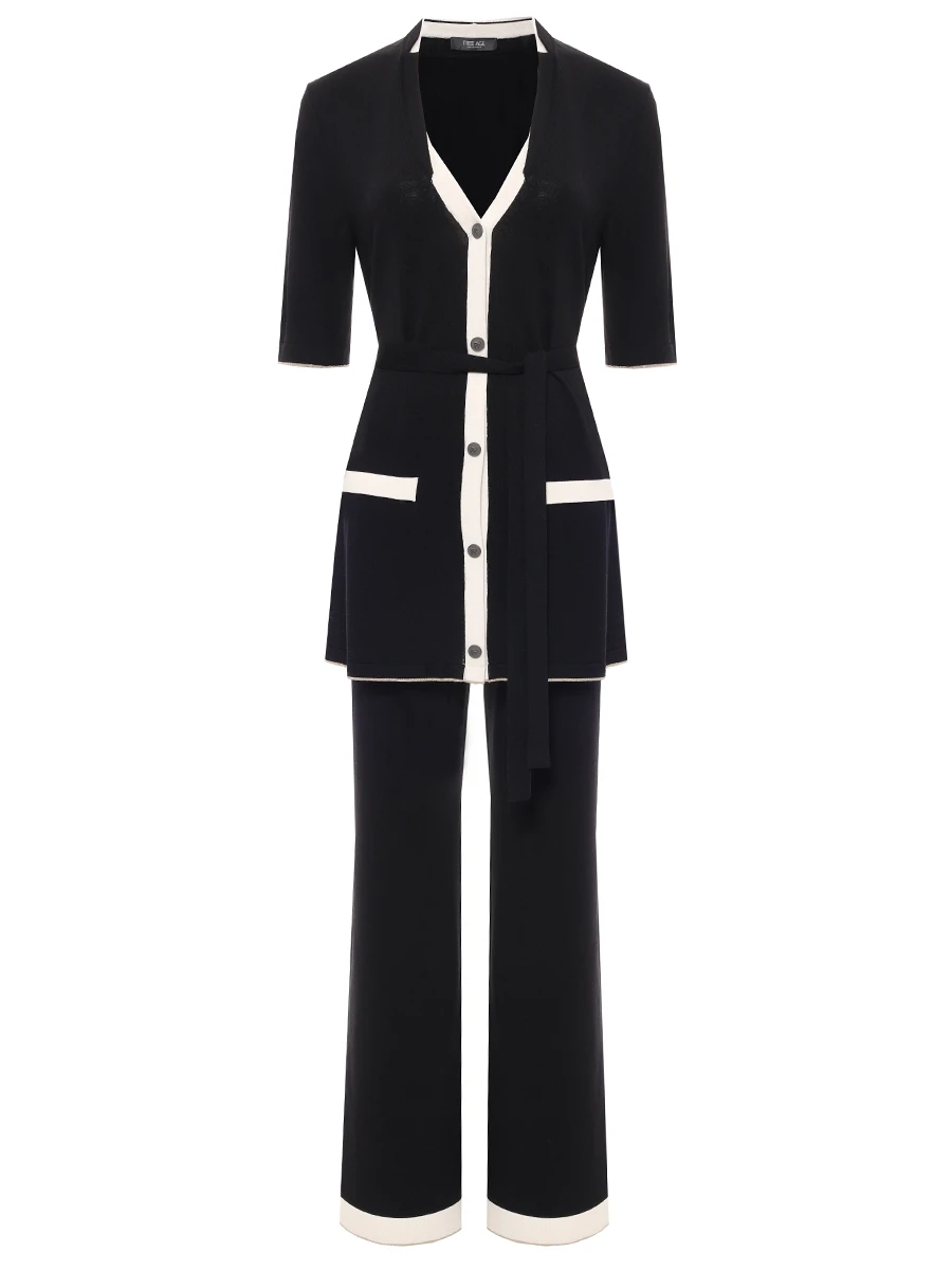Костюм из шелка и вискозы FREE AGE S25.CR072/PT131.6079.900 Черный 