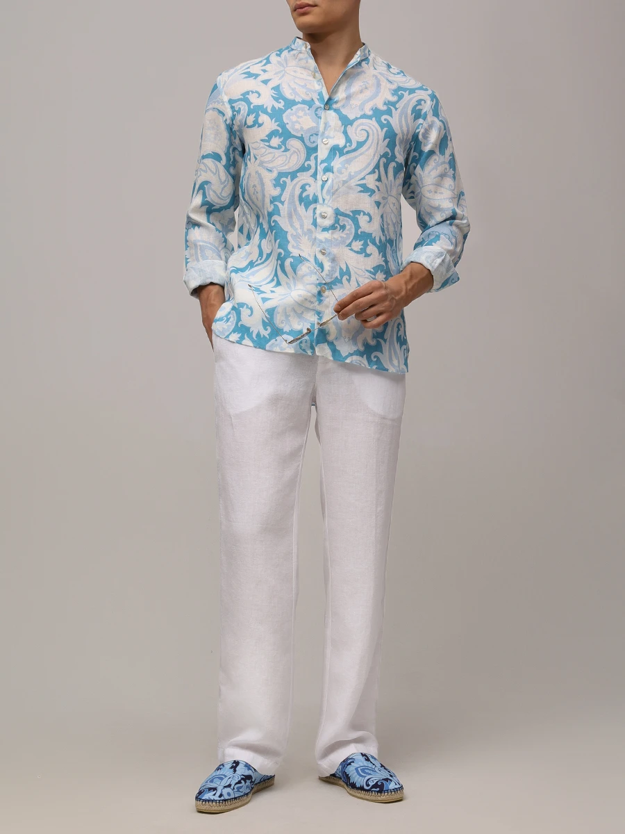 Рубашка льняная ETRO MRIC0017 99SA336X0880 Белый  Фото 2