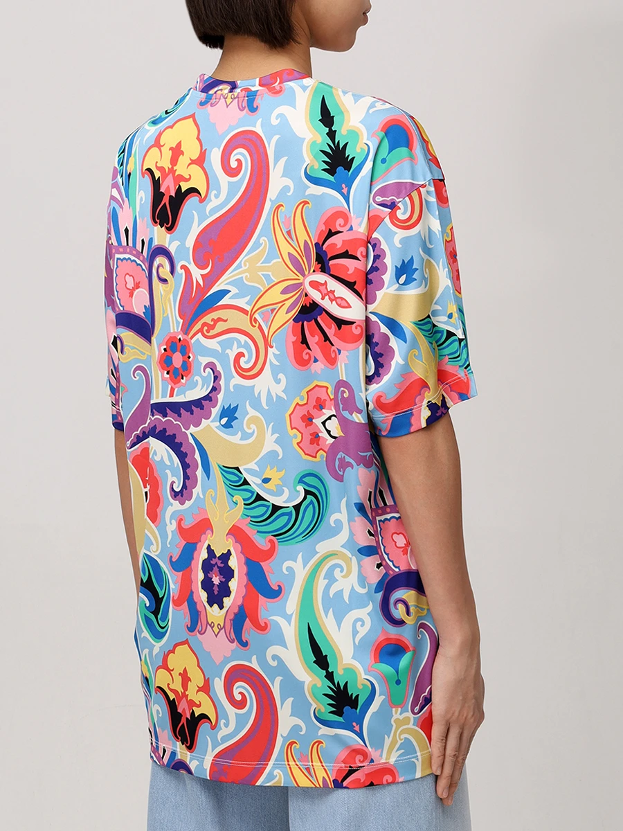 Футболка из вискозы ETRO WRMA0007 99IAD11X0887 Мультиколор  Фото 3