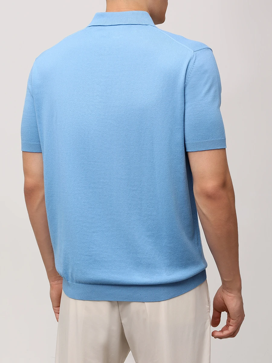 Поло хлопковое PAUL & SHARK 22411609/337 Голубой  Фото 3