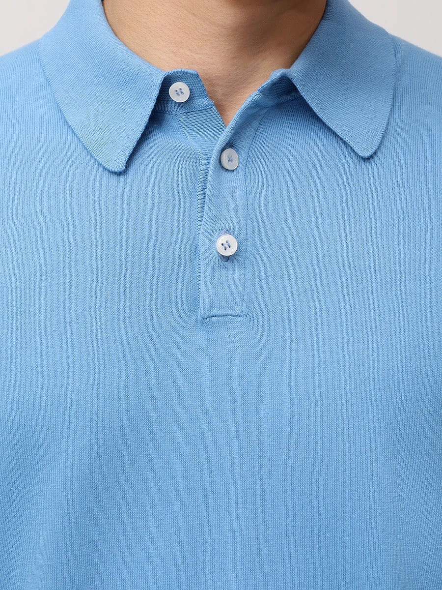 

Поло хлопковое, Голубой, 22411609/337