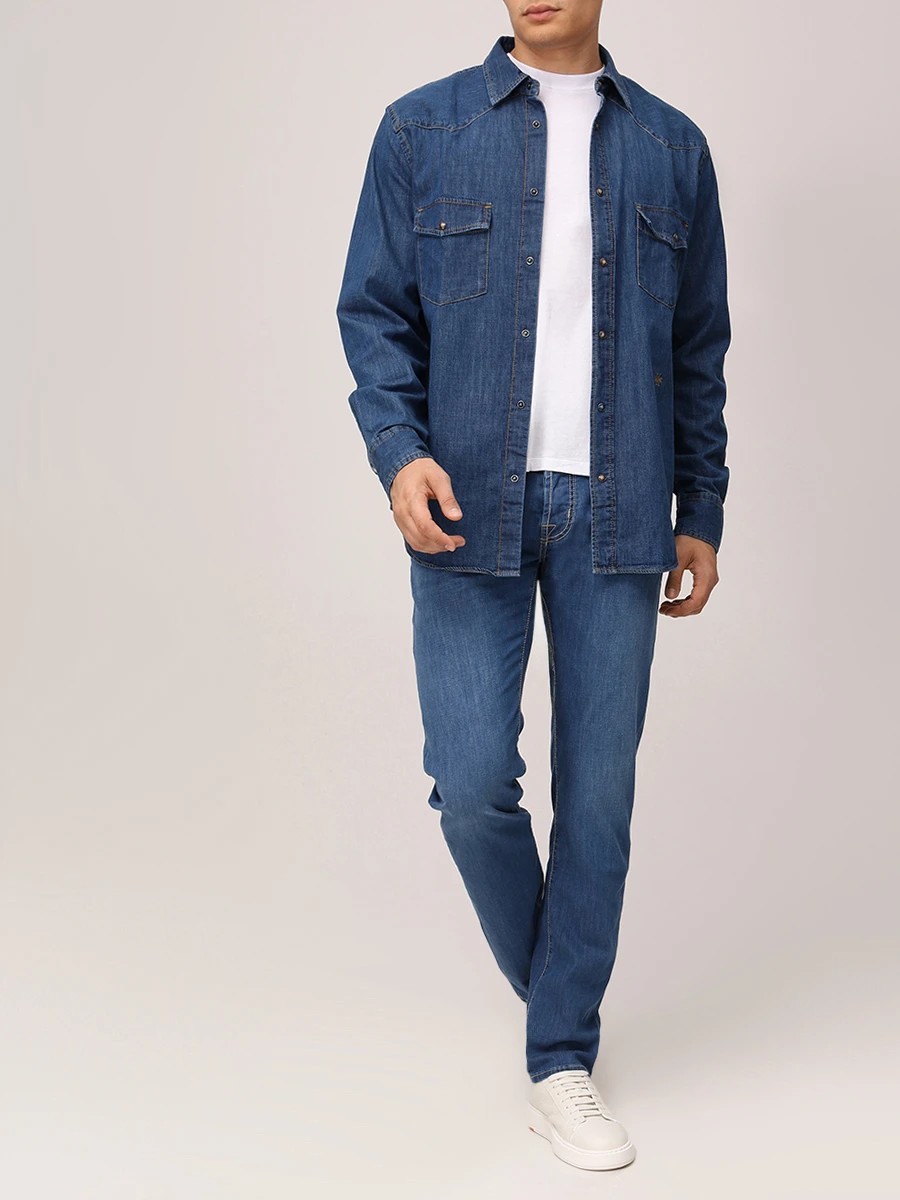 Джинсы Slim Fit хлопковые JACOB COHEN JUM_QM004 T01 S3735 V2 200D Синий  Фото 2