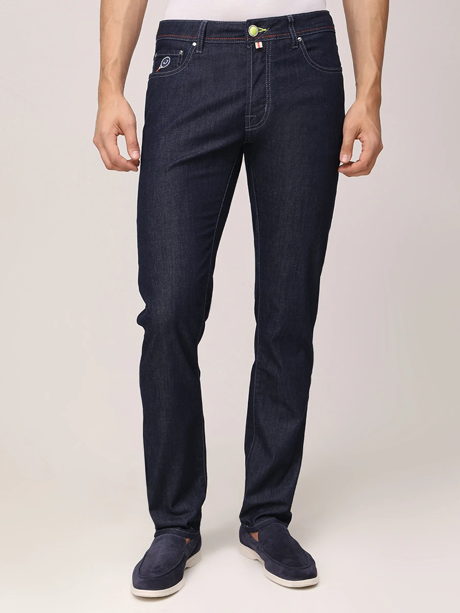 Джинсы Slim Fit хлопковые JACOB COHEN JUM_QM004 T01 S3735 R1 100D Темно- Синий  Фото 4