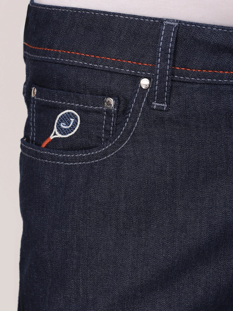 Джинсы Slim Fit хлопковые JACOB COHEN JUM_QM004 T01 S3735 R1 100D Темно- Синий  Фото 5