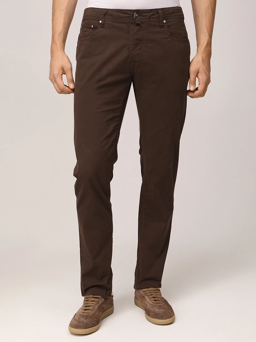 Джинсы Slim Fit хлопковые JACOB COHEN JUM_QE004 054 S2544 TR F19 Коричневый  Фото 4