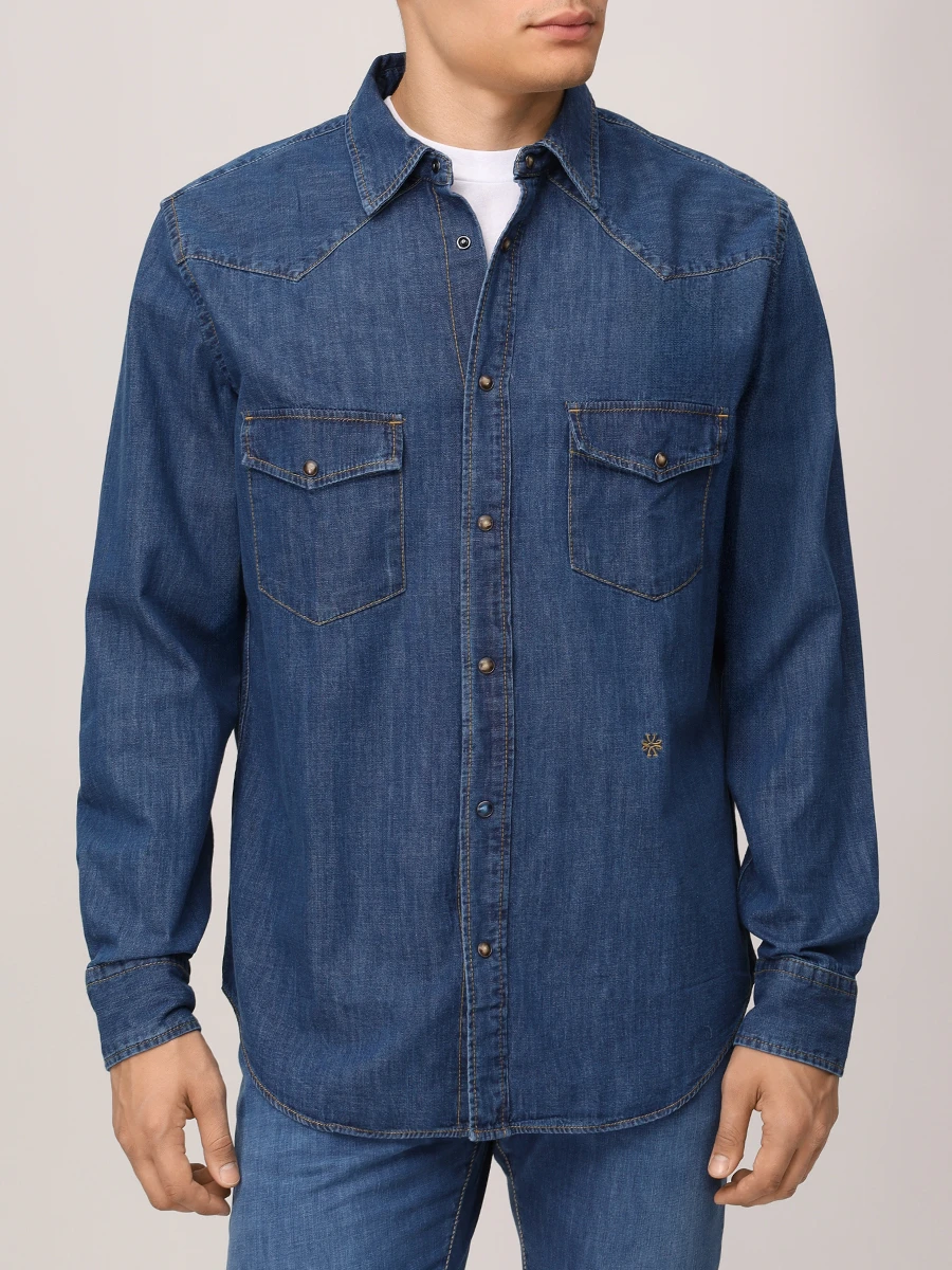 Рубашка Regular Fit джинсовая JACOB COHEN JUM_C0002 017 T9734 S1 200D Синий  Фото 4