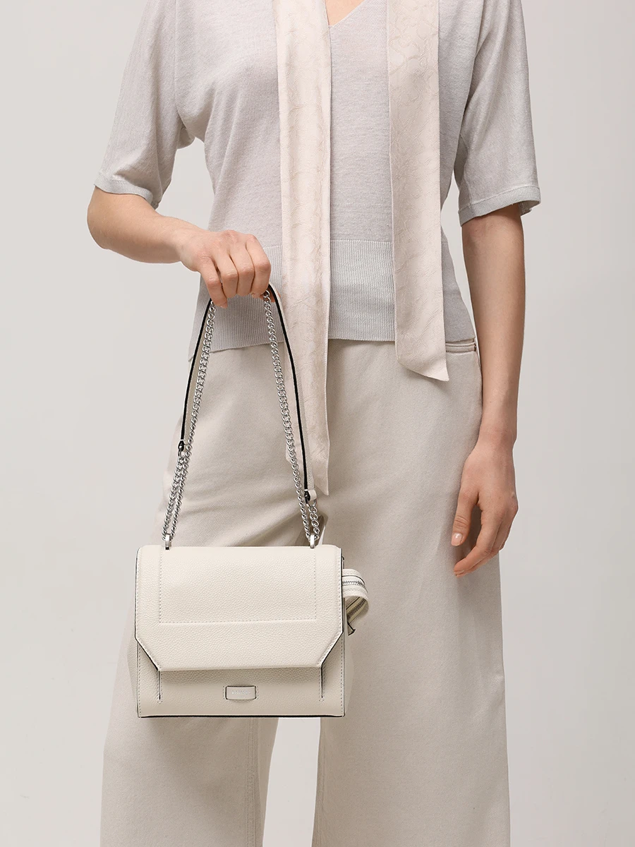 Сумка кожаная Ninon LANCEL A09222 34 Белый  Фото 2