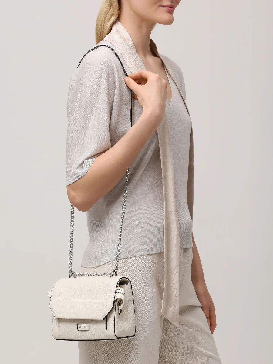Сумка кожаная Ninon LANCEL A09221 34 Белый  Фото 2