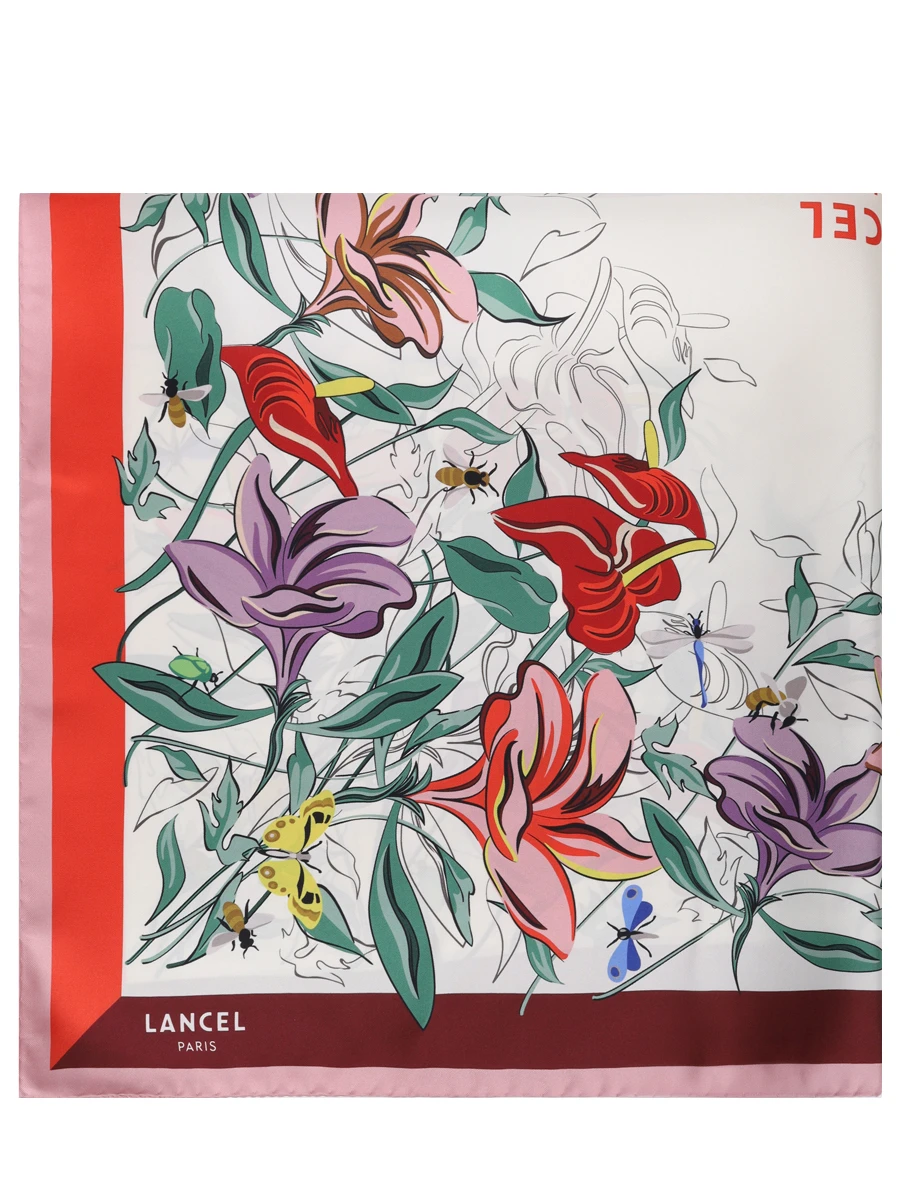 Платок шелковый LANCEL A13494 MI Бордовый  Фото 3