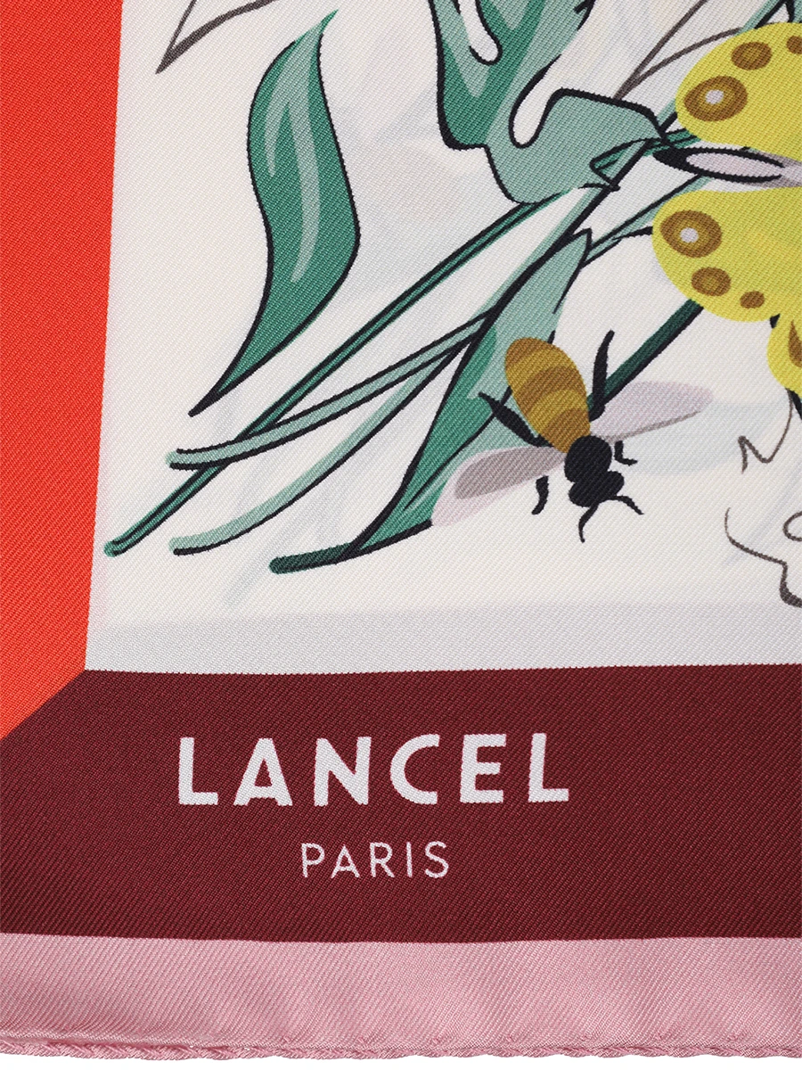 Платок шелковый LANCEL A13494 MI Бордовый  Фото 4