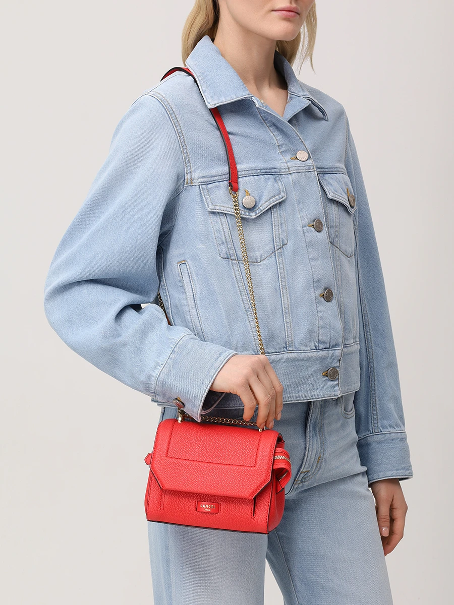 Сумка кожаная Ninon LANCEL A09221 JQ Красный  Фото 2