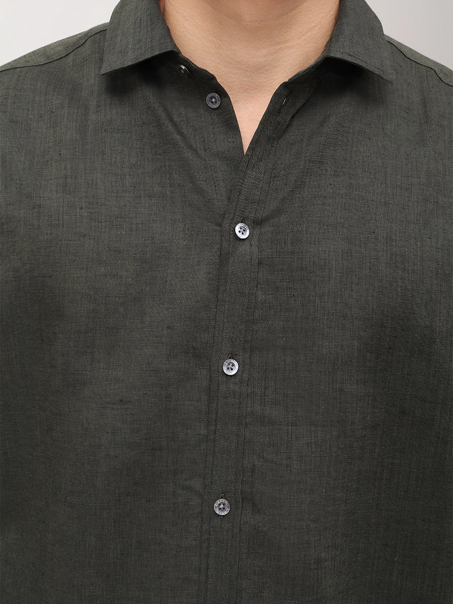 Рубашка изо льна и хлопка ZIMMERLI 4697-23202/671 Зеленый  Фото 5