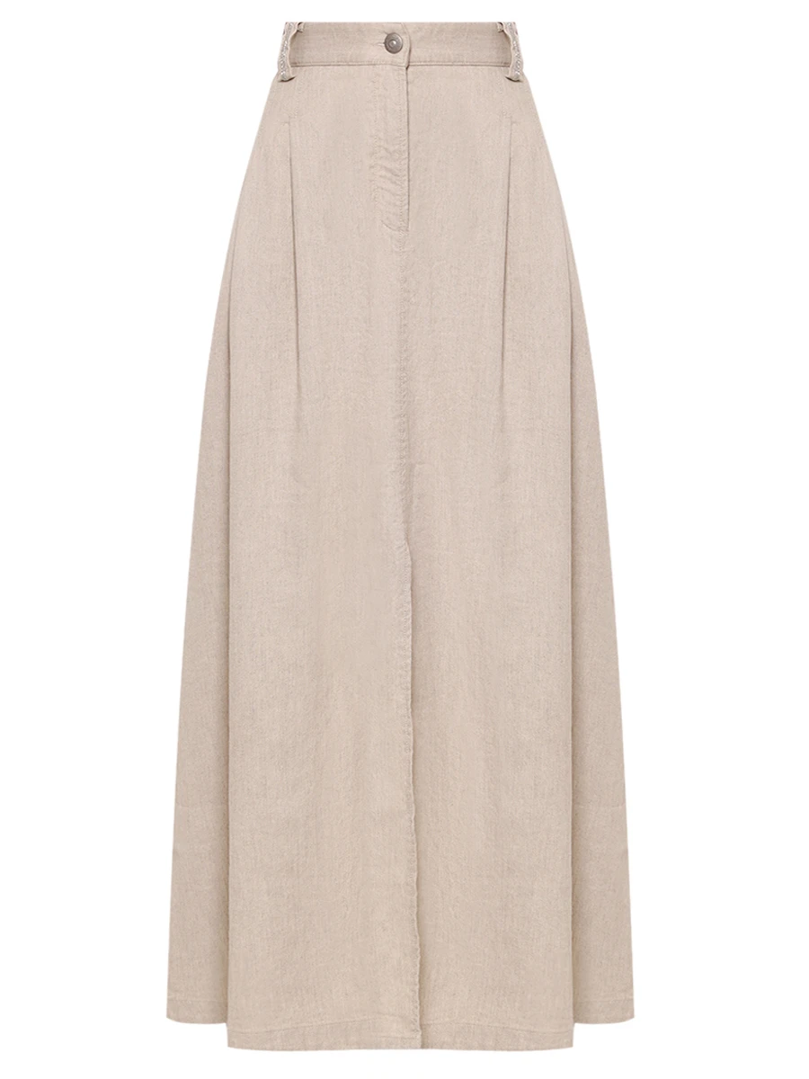 Юбка из хлопка и льна PANICALE D360091GO 0230 Бежевый 