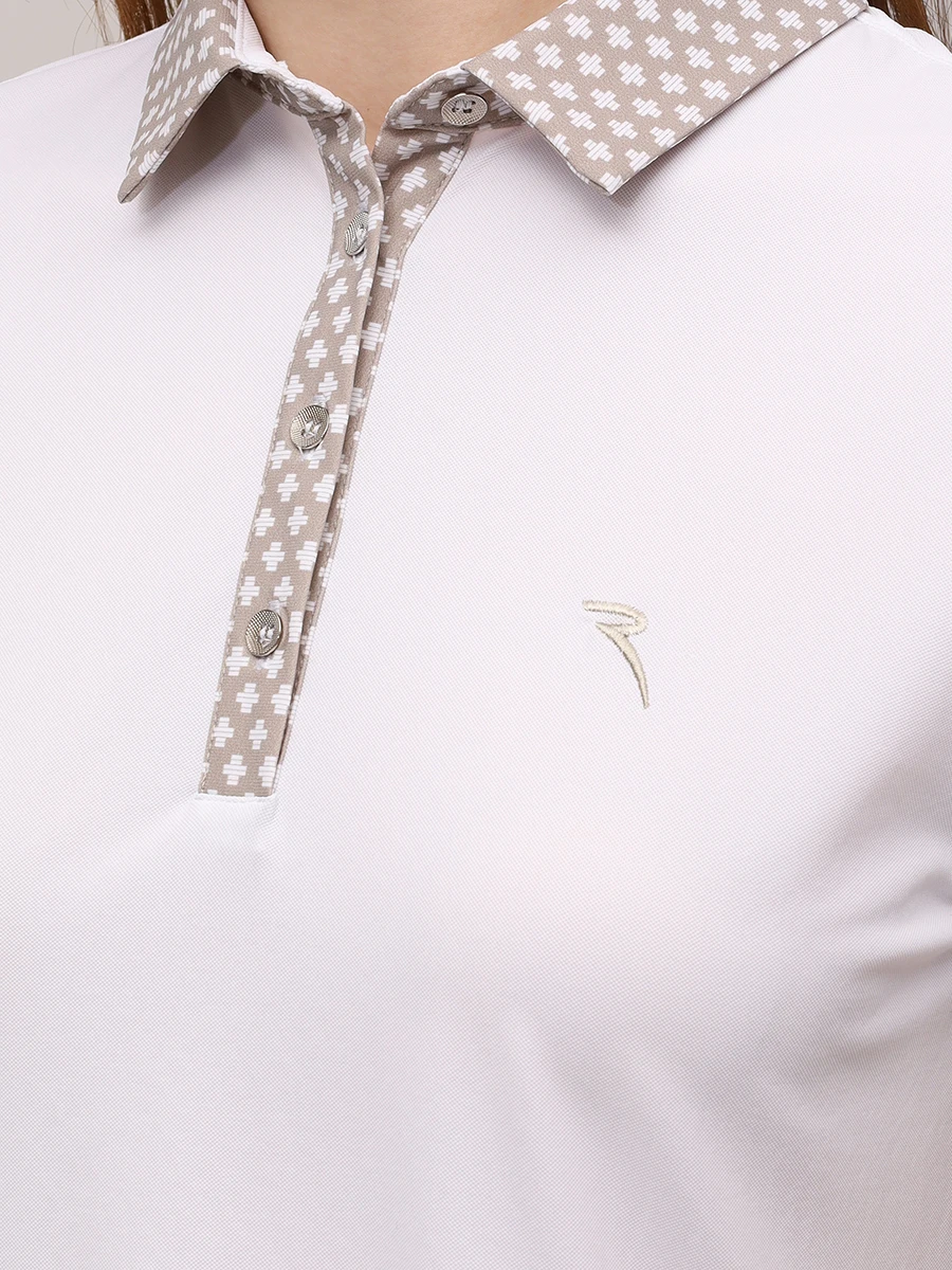 Поло с логотипом Avarizia CHERVO A1172-T0110-A02 AVARIZIA Бежевый  Фото 5