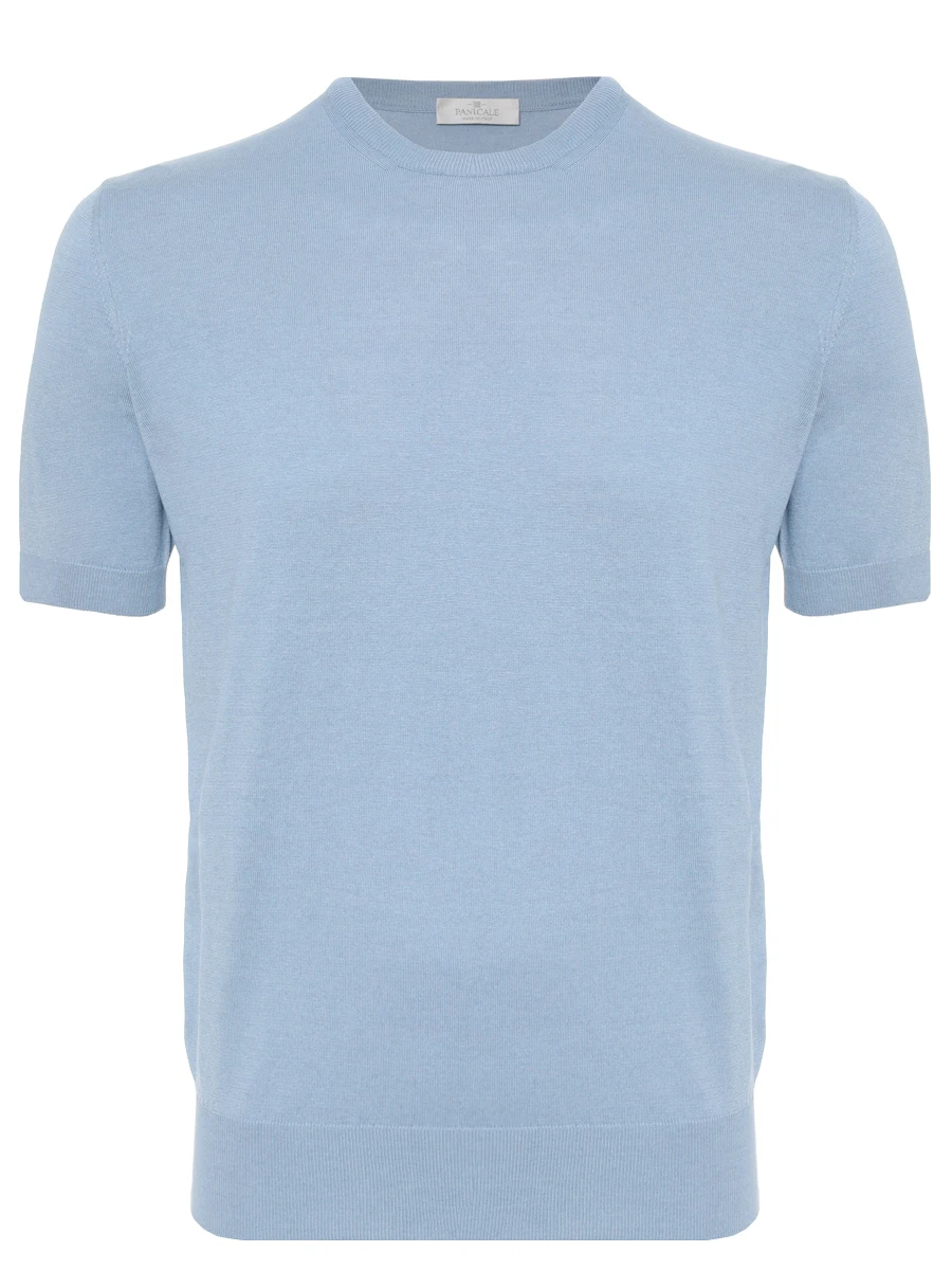 

Футболка из шелка и хлопка, Голубой, U360401G/0520