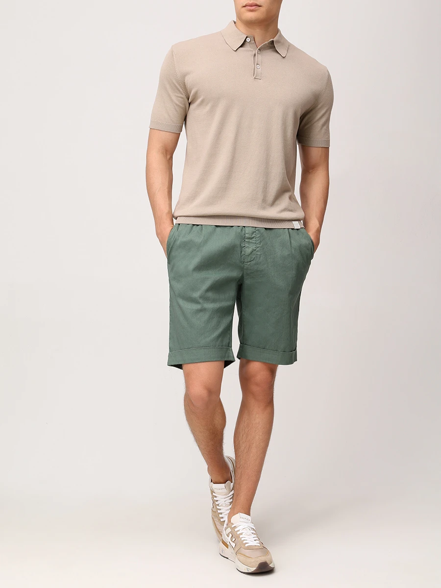 Шорты льняные PANICALE U360061BE/36U23B 0660 SEAWEED Зеленый  Фото 2